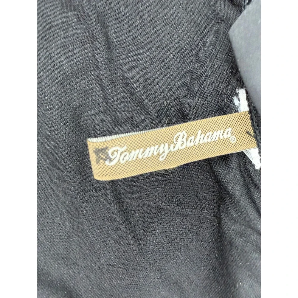 Tommy Bahama Pearl Shirred Halter One Piece Swimsuit Black Ruched Sweetheart M